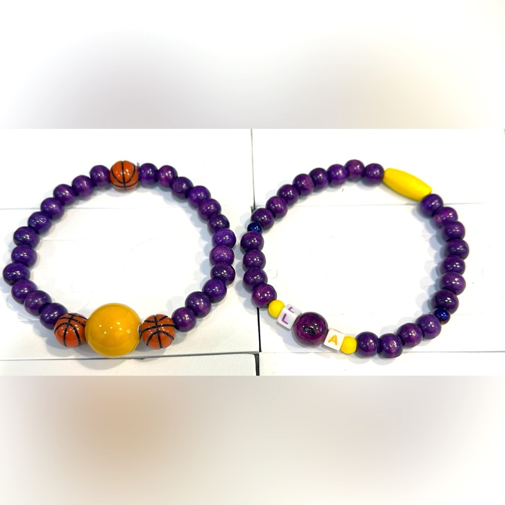 Set of (2) Lakers Fans Stretchy Bracelet